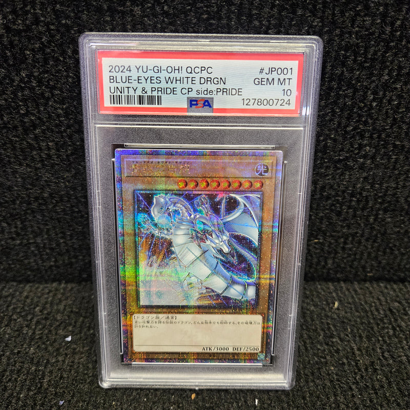 GRADED [PSA 10] 2024 YU-GI-OH! JAPANESE QCPC-QUARTER CENTURY UNITY & PRIDE CAMPAIGN side:PRIDE #JP001 BLUE-EYES WHITE DRGN