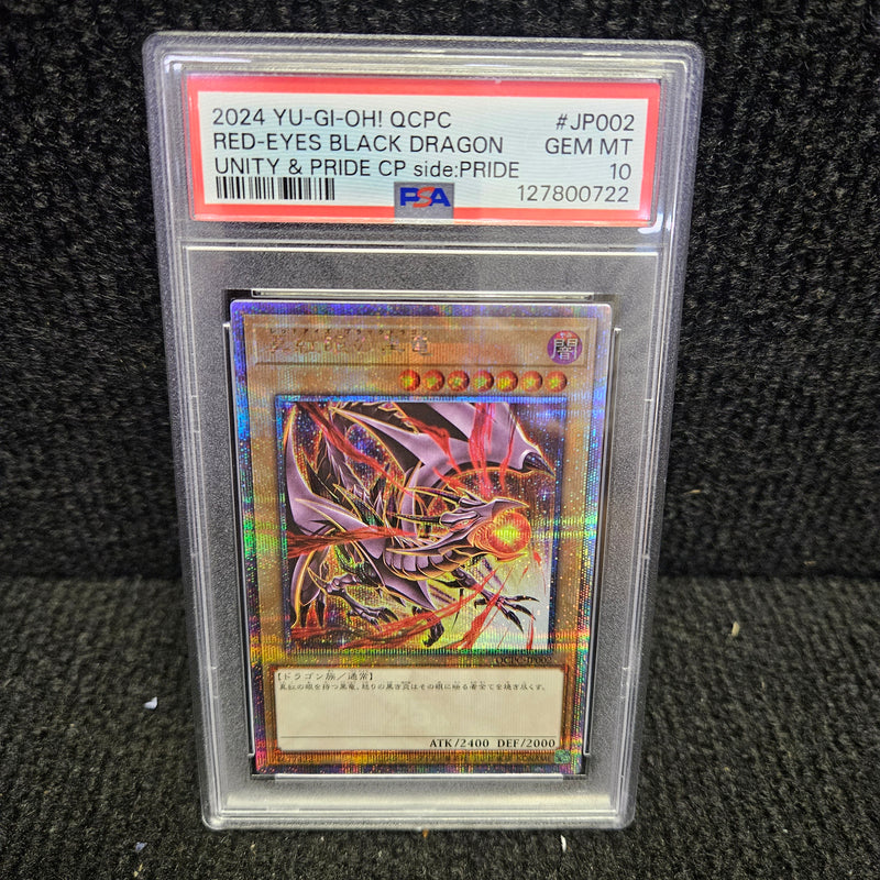 GRADED [PSA 10] 2024 YU-GI-OH! JAPANESE QCPC-QUARTER CENTURY UNITY & PRIDE CAMPAIGN side:PRIDE #JP002 RED-EYES BLACK DRAGON