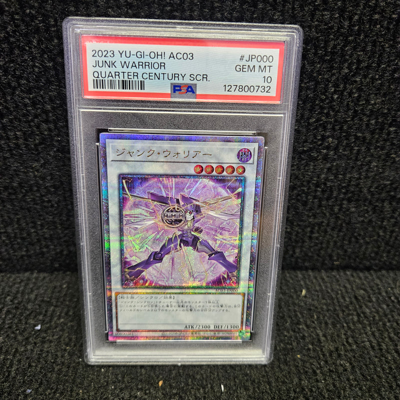GRADED [PSA 10] 2023 YU-GI-OH! JAPANESE AC03-ANIMATION CHRONICLE 2023 #JP000 JUNK WARRIOR QUARTER CENTURY SCR.