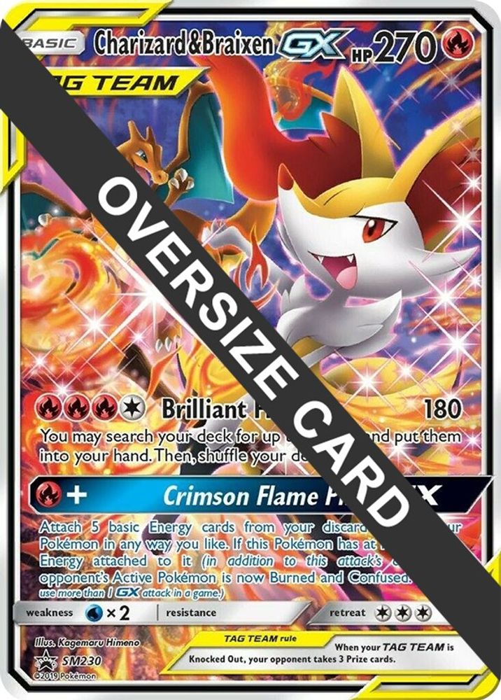 Charizard & Braixen GX (SM230) (Jumbo Card) [Sun & Moon: Black Star Promos]