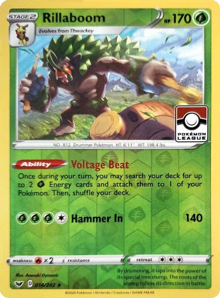 Rillaboom (014/202) (League Promo) [Sword & Shield: Base Set]