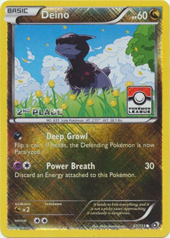 Deino (97/113) (League Promo 2nd Place) [Black & White: Legendary Treasures]
