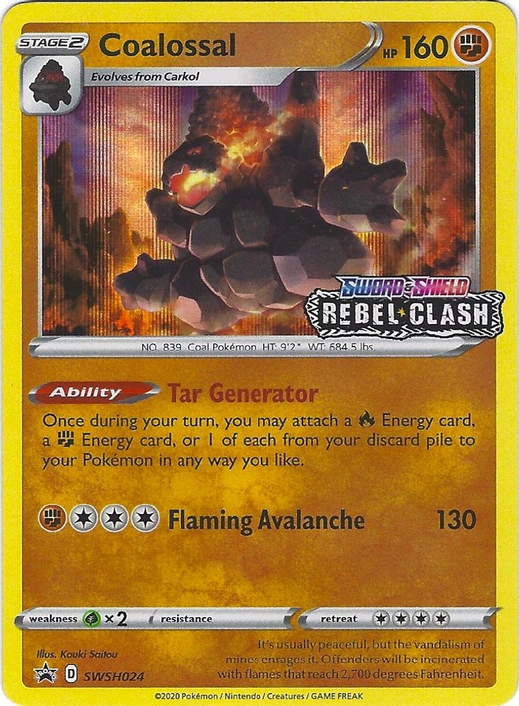 Coalossal (SWSH024) (Prerelease Promo) [Sword & Shield: Black Star Promos]