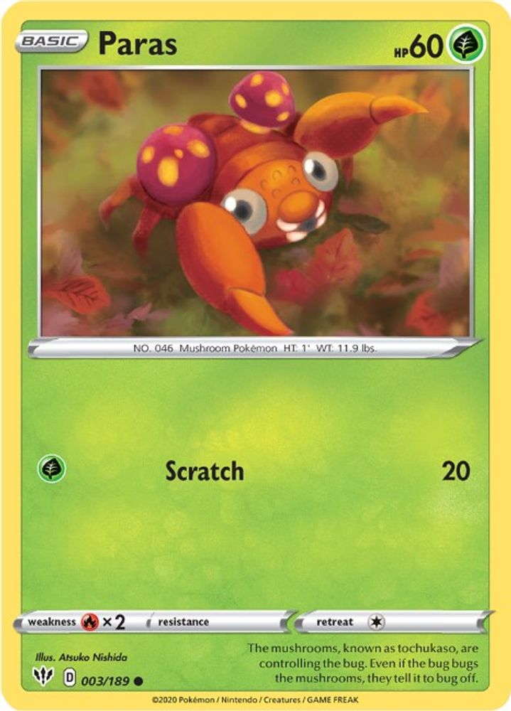 Paras (003/189) [Sword & Shield: Darkness Ablaze]