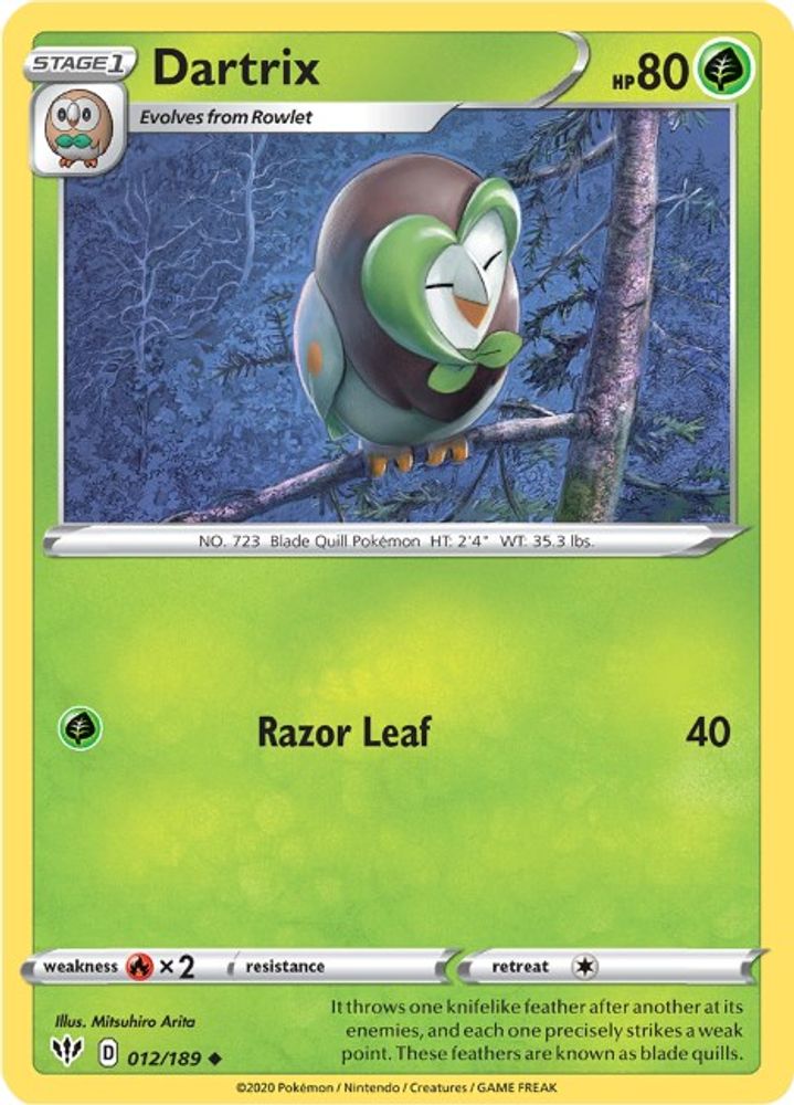 Dartrix (012/189) [Sword & Shield: Darkness Ablaze]