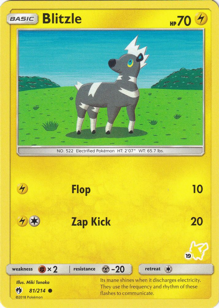 Blitzle (81/214) (Pikachu Stamp #19) [Battle Academy 2020]