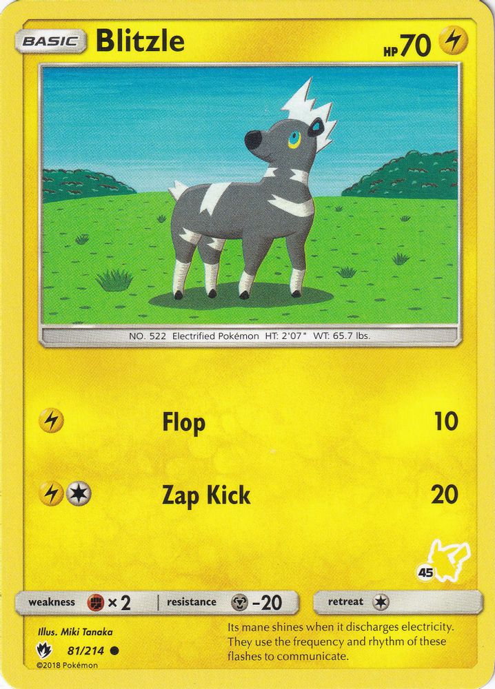 Blitzle (81/214) (Pikachu Stamp #45) [Battle Academy 2020]