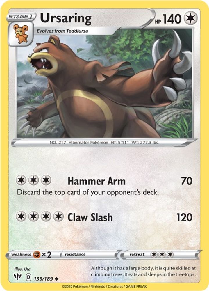 Ursaring (139/189) [Sword & Shield: Darkness Ablaze]
