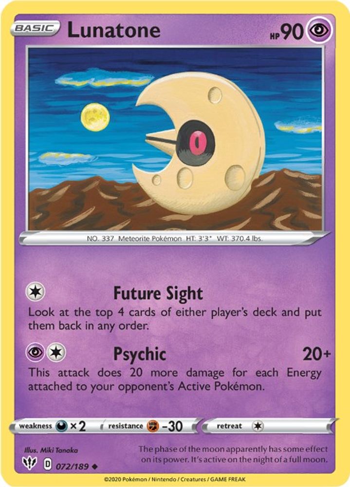 Lunatone (072/189) [Sword & Shield: Darkness Ablaze]