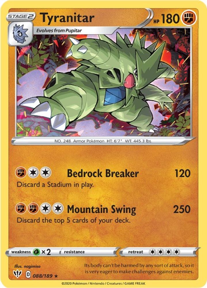 Tyranitar (088/189) [Sword & Shield: Darkness Ablaze]