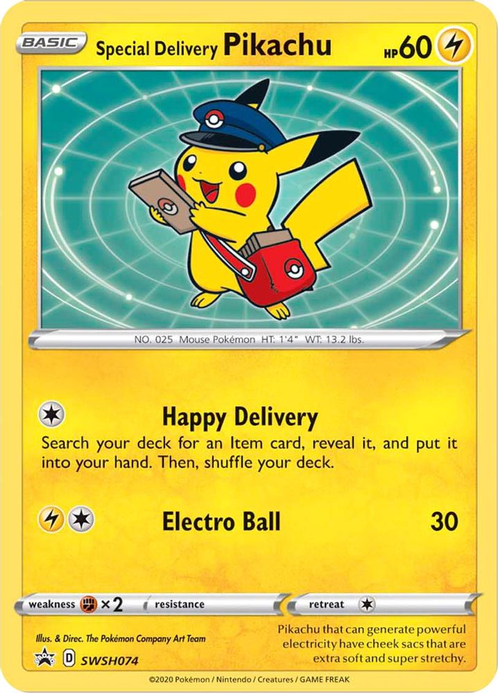 Special Delivery Pikachu (SWSH074) [Sword & Shield: Black Star Promos]