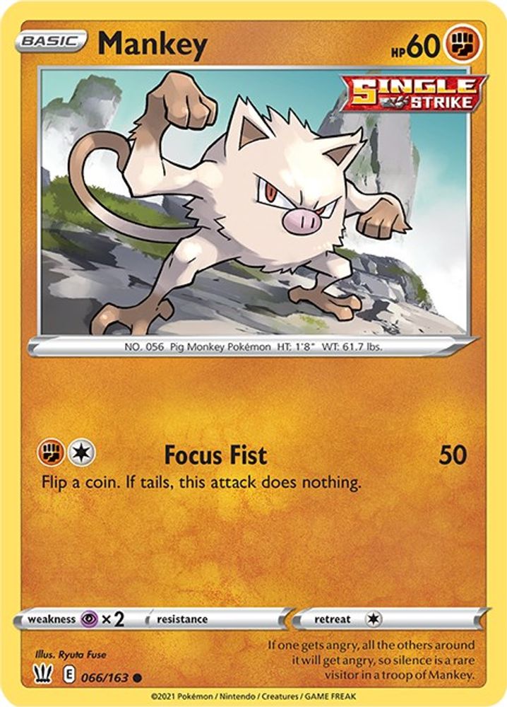 Mankey (066/163) [Sword & Shield: Battle Styles]