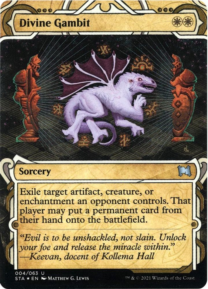 Divine Gambit (Foil Etched) [Strixhaven: School of Mages Mystical Archive]