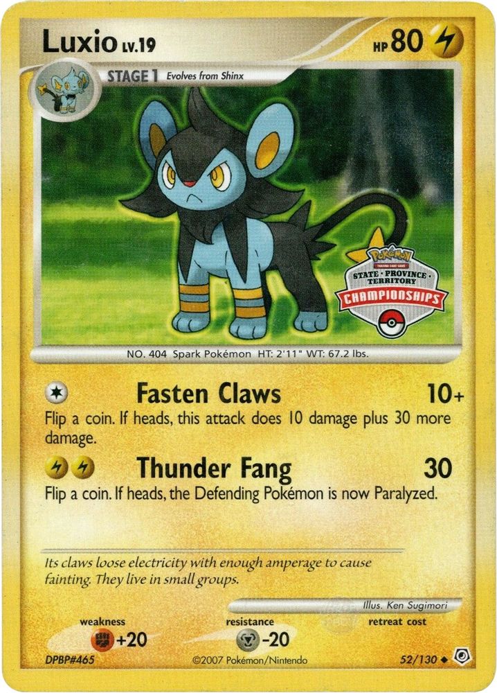 Luxio (52/130) (State Championship Promo) [Diamond & Pearl: Base Set]