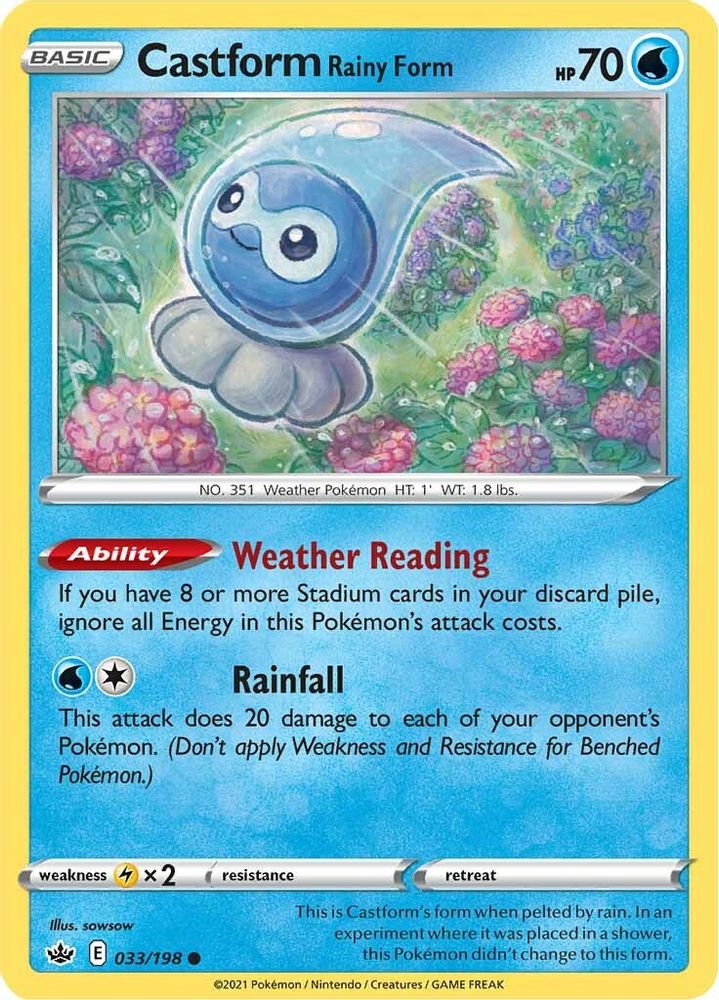Castform Rainy Form (033/198) [Sword & Shield: Chilling Reign]