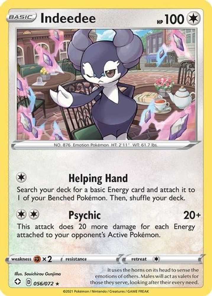 Indeedee (056/072) (Theme Deck Exclusive) [Sword & Shield: Shining Fates]