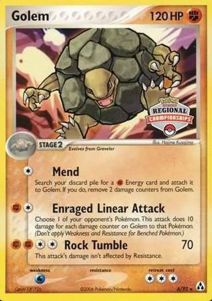 Golem (6/92) (Regional Championship Promo) [EX: Legend Maker]