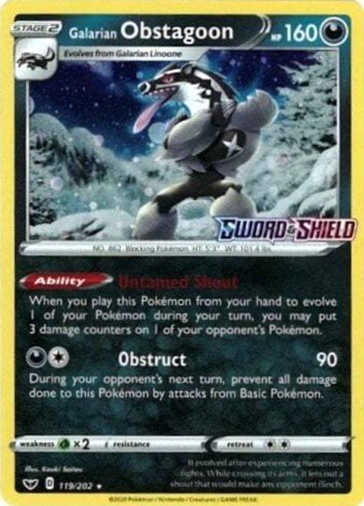 Galarian Obstagoon (119/202) (Cosmos Holo) [Sword & Shield: Base Set]