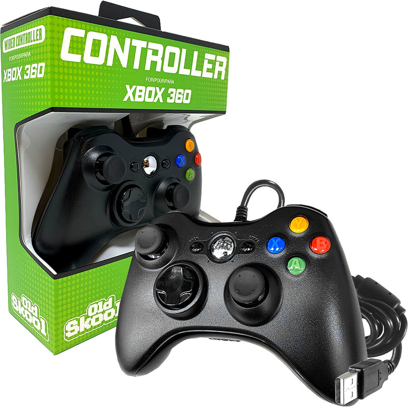 Xbox 360 Wired Controller - Black (Old Skool)