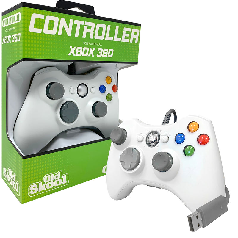 Xbox 360 Wired Controller - White (Old Skool)