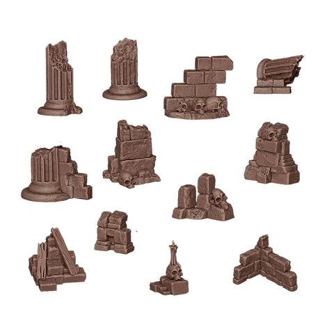 Village Ruins - Basing Bits (12 Pieces)