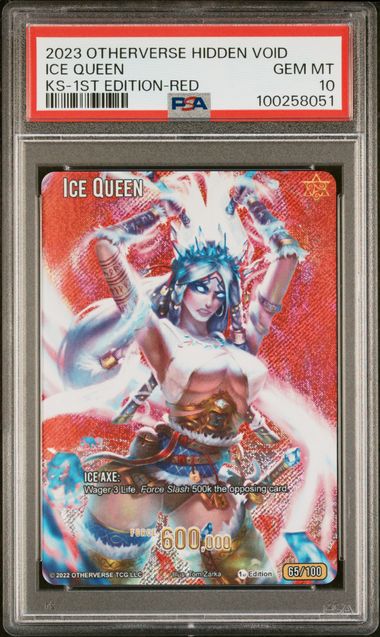 GRADED [PSA 10] 2023 OTHERVERSE HIDDEN VOID KICKSTARTER ICE QUEEN KS-1ST EDITION-RED