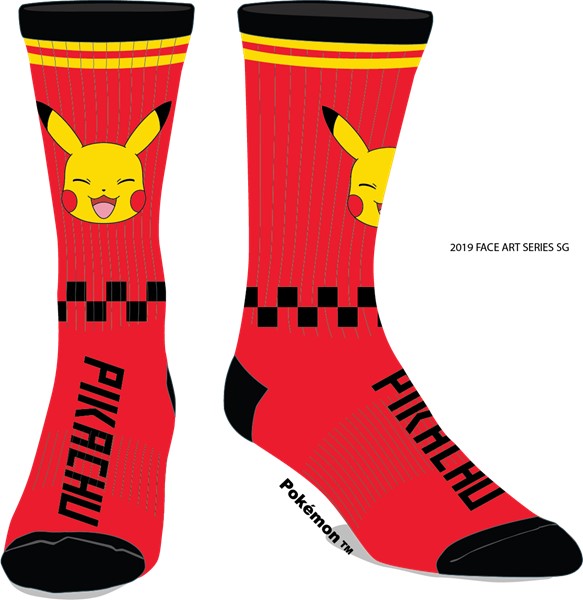 Pokemon Pikachu - 1 Pack Crew Tube Socks