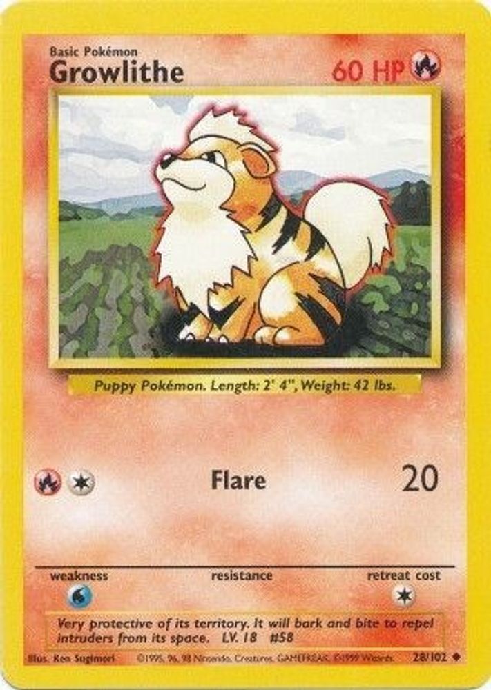 Growlithe (28/102) [Base Set Unlimited]