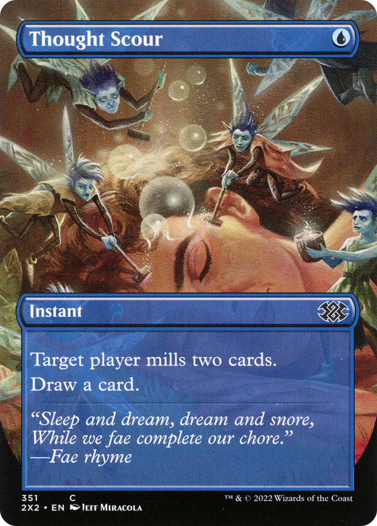 Thought Scour (Borderless Alternate Art) [Double Masters 2022]