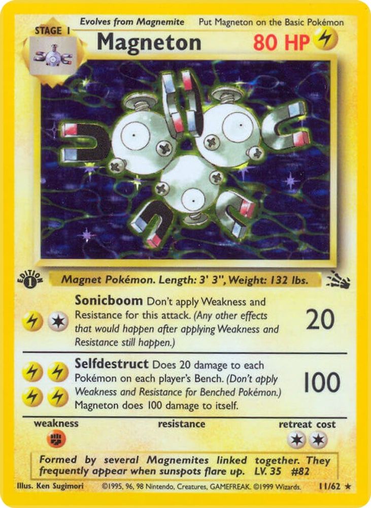 Magneton 011/062 - Unlimited Holofoil Fossil - Holo Rare
