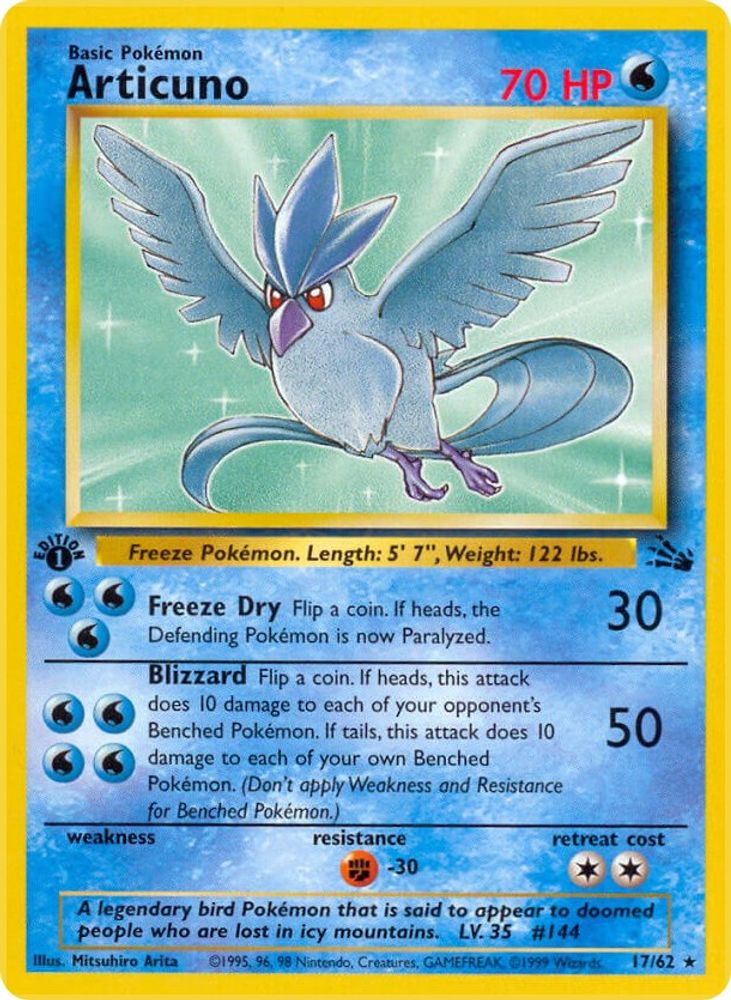Articuno 017/062 - 1st Edition Fossil - Rare