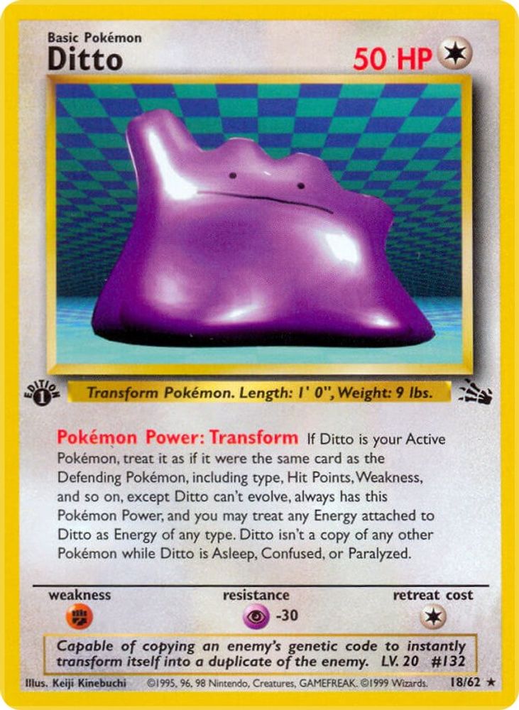 Ditto 018/062 - 1st Edition Fossil - Rare