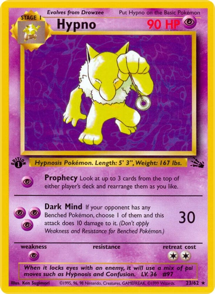 Hypno 023/062 - 1st Edition Fossil - Rare