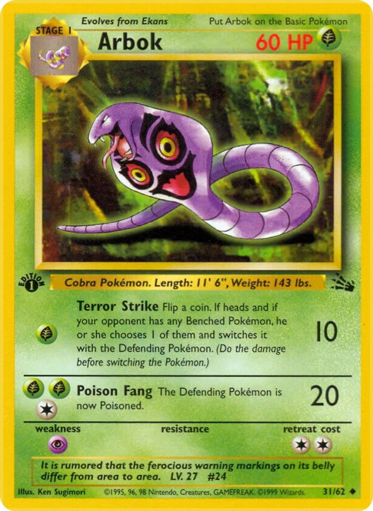 Arbok 031/062 - 1st Edition Fossil - Uncommon