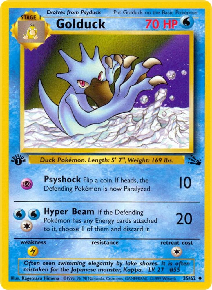 Golduck 035/062 - 1st Edition Fossil - Uncommon