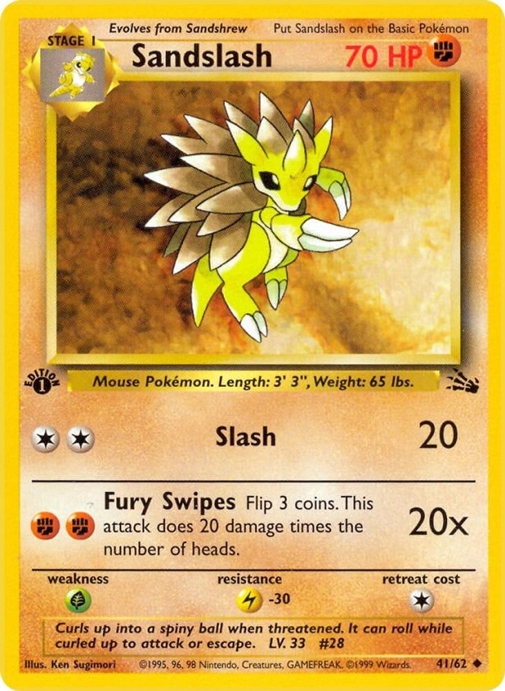 Sandslash 041/062 - 1st Edition Fossil - Uncommon