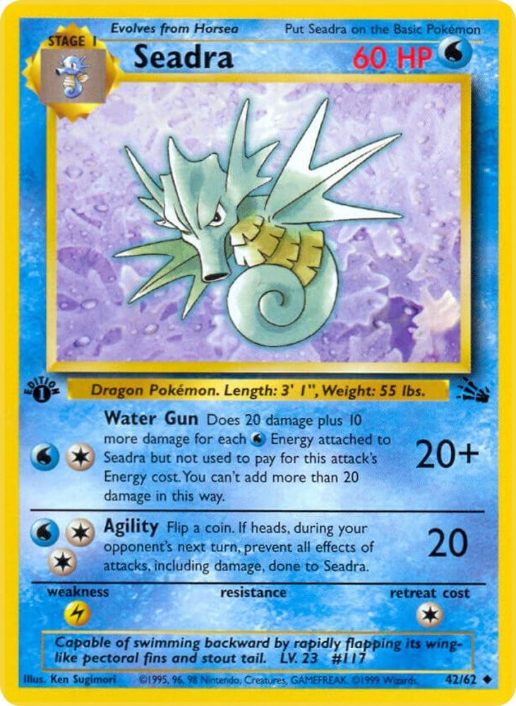 Seadra 042/062 - 1st Edition Fossil - Uncommon