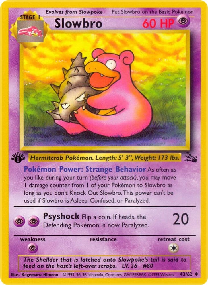 Slowbro 043/062 - 1st Edition Fossil - Uncommon