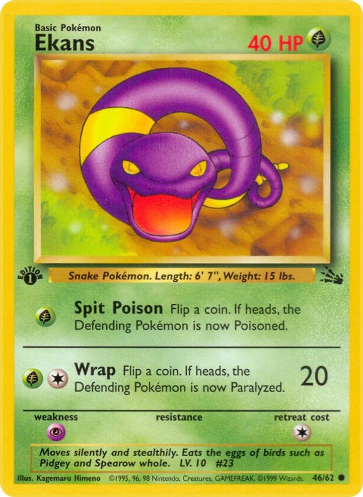 Ekans 046/062 - 1st Edition Fossil - Common