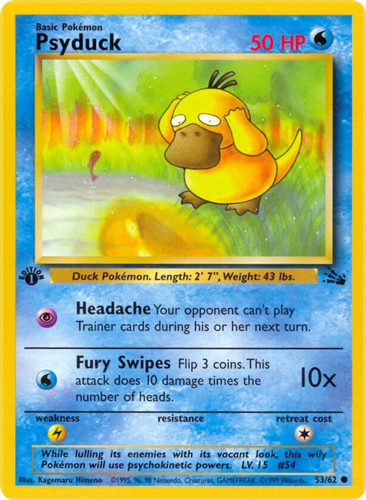 Psyduck 053/062 - 1st Edition Fossil - Common