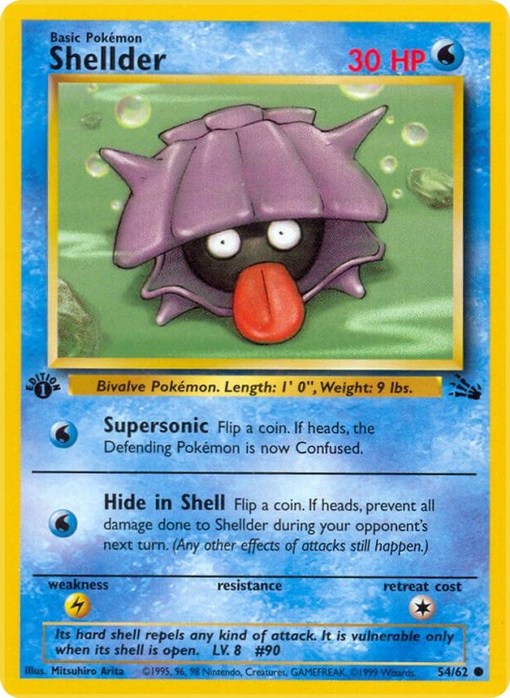 Shellder 054/062 - 1st Edition Fossil - Common