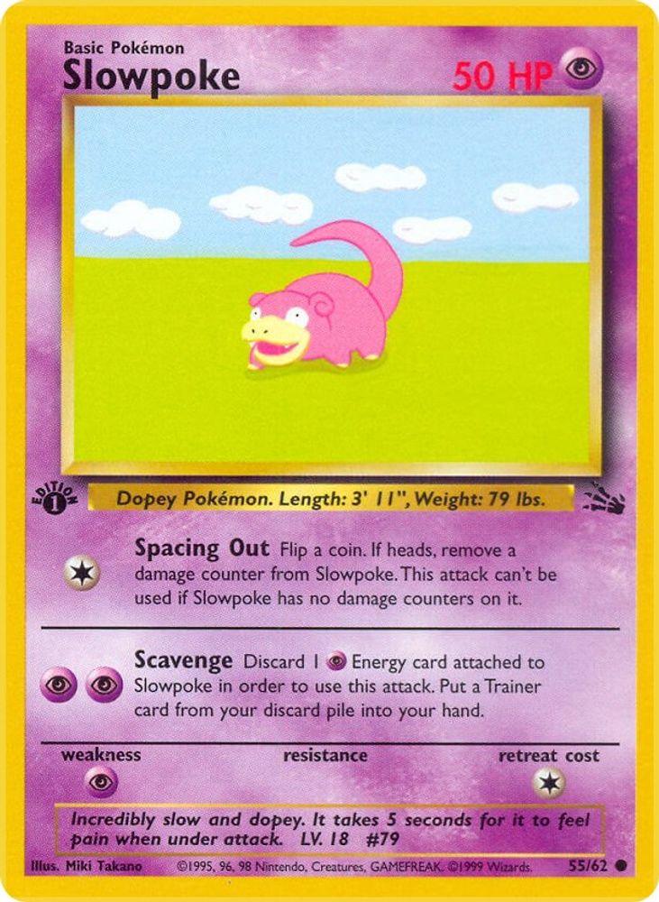 Slowpoke 055/062 - 1st Edition Fossil - Common