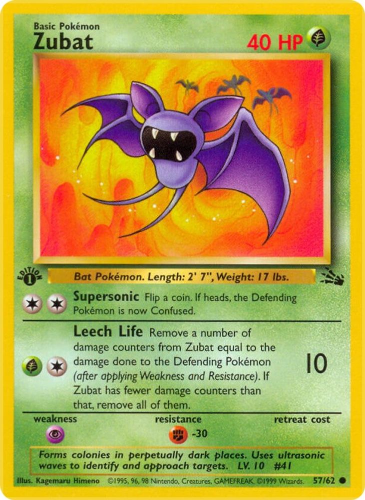 Zubat 057/062 - 1st Edition Fossil - Common
