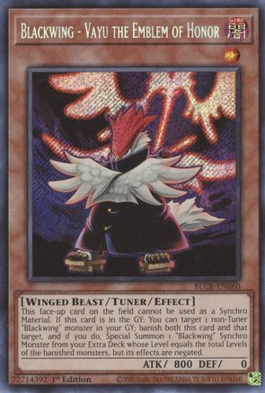 Blackwing - Vayu the Emblem of Honor [BLCR-EN060] Secret Rare