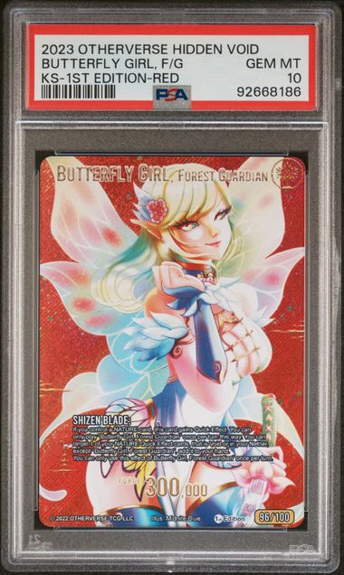 GRADED [PSA 10] 2023 OTHERVERSE HIDDEN VOID KICKSTARTER BUTTERFLY GIRL, F/G KS-1ST EDITION-RED