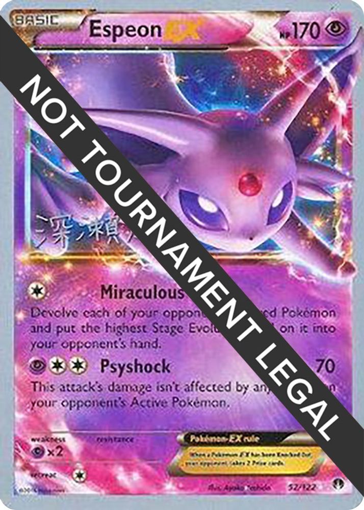 Espeon EX (52/122) (Samurai Sniper - Kabu Fukase) [World Championships 2017]
