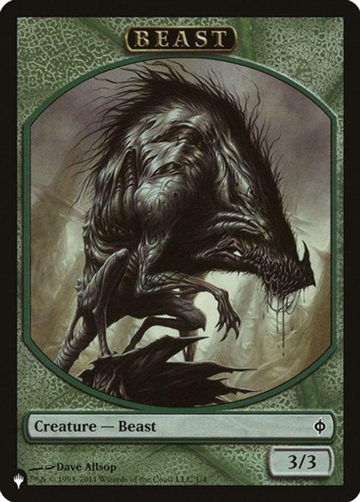 Beast // Liliana, Defiant Necromancer Emblem Double-Sided Token [Secret Lair: From Cute to Brute Tokens]