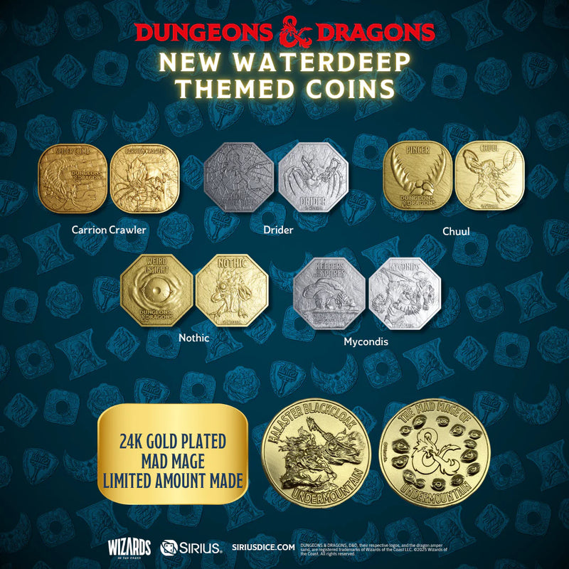 Sirius Dice: D&D Undermountain Treasure Pack Dice Sets - Waterdeep Collection