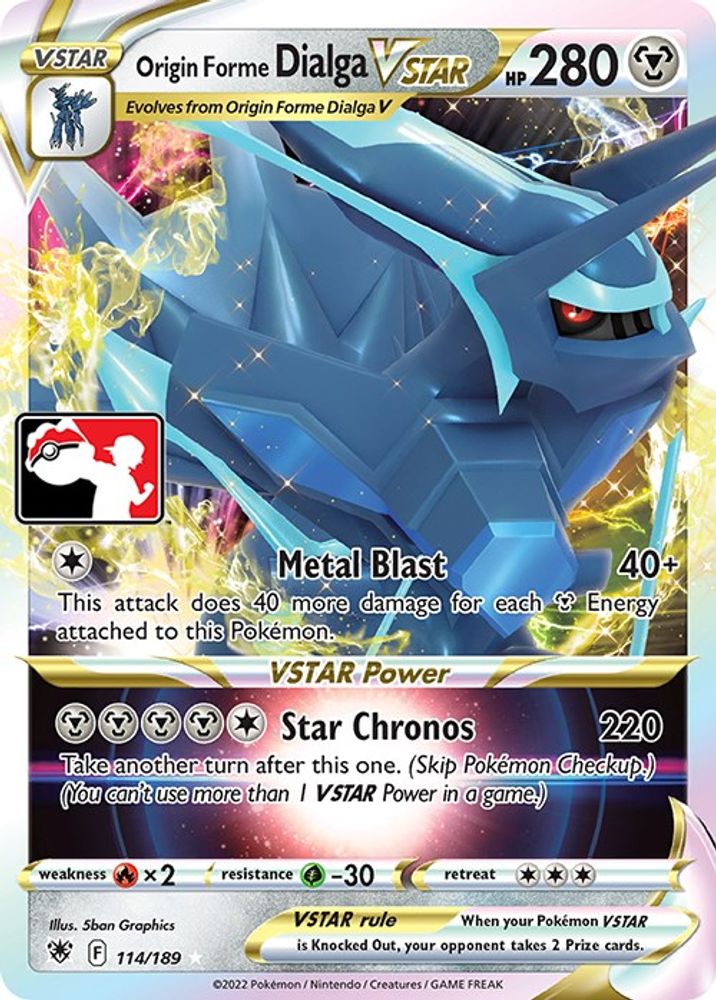 Origin Forme Dialga VSTAR (114/189) [Prize Pack Series Three]