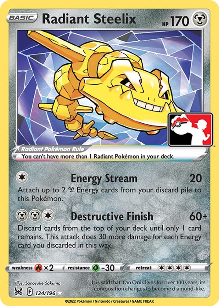 Radiant Steelix (124/196) [Prize Pack Series Three]